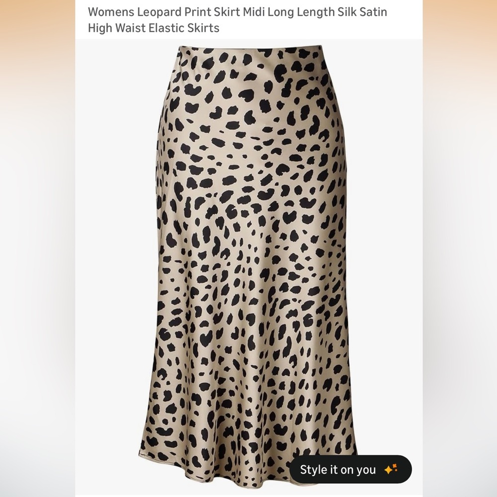 Source Unknown Leopard Print A-Line Skirt